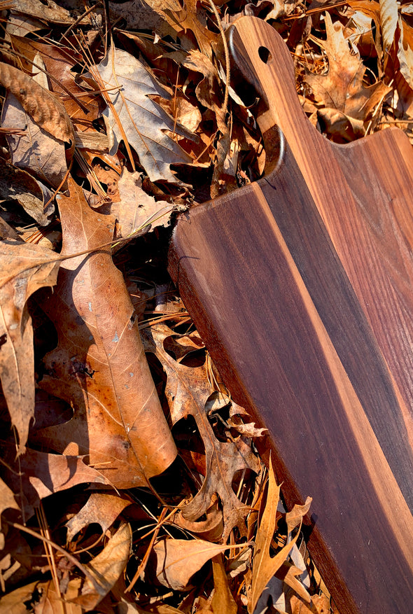 Perfect Walnut Cutting Board with Handle 16" x 10.5" x.75" with BONUS! 1oz Wood Butter Sample (Organic Lemon Essential Oil)